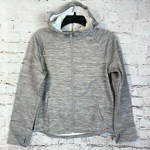 Z by Zella Girls Gray Thumbhole Full Zip Hooded Timeout Tech Jacket XL 14/16